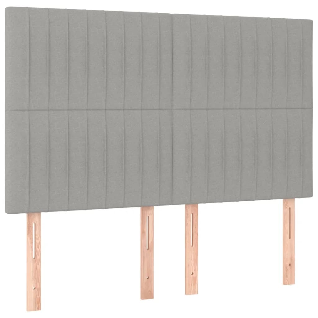 vidaXL Cabeceira Cinza Claro 144x5x118/128 cm Tecido