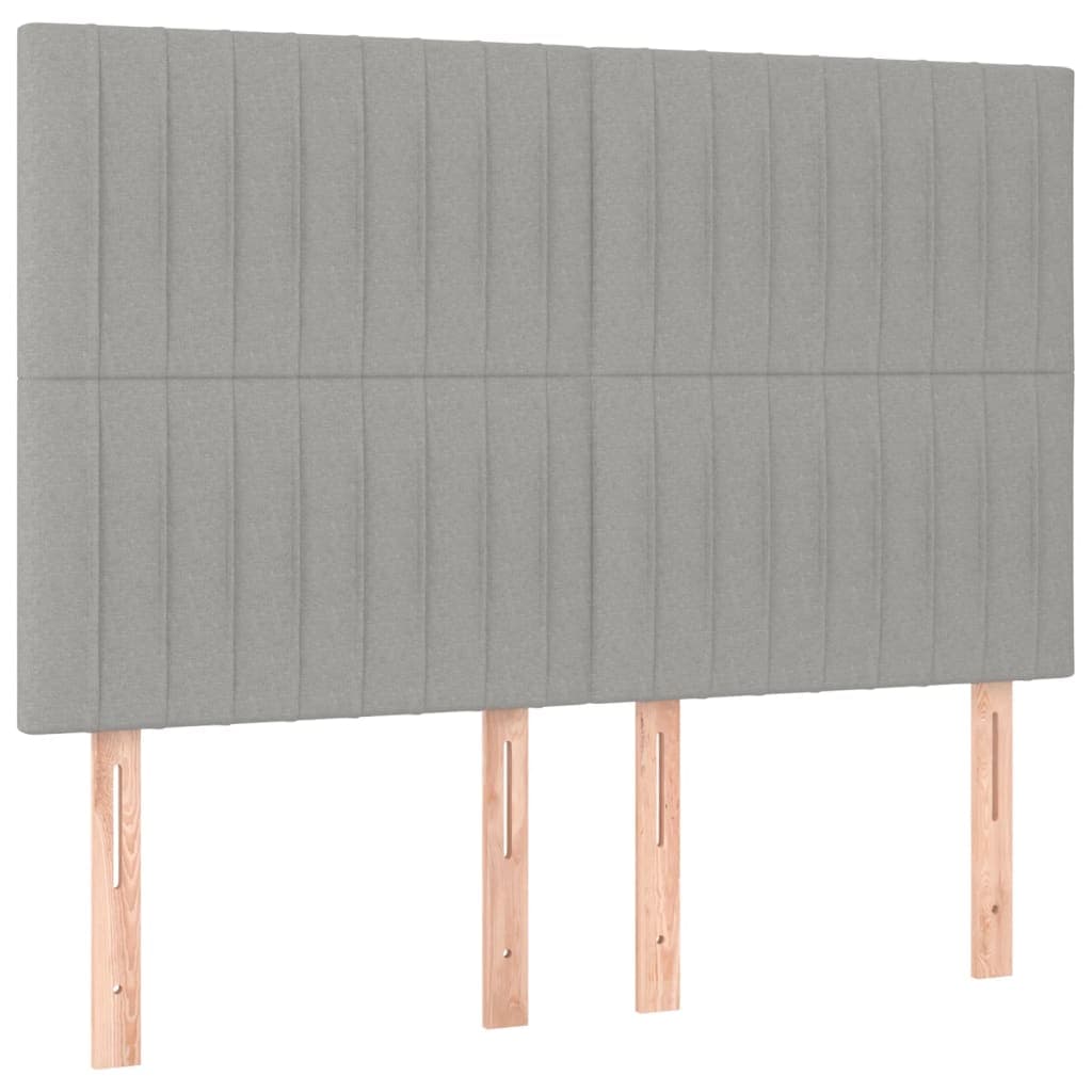 vidaXL Cabeceira Cinza Claro 144x5x118/128 cm Tecido