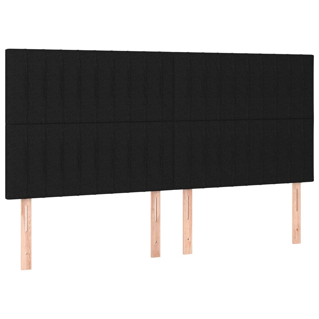vidaXL Cabeceira de Cama 4 Peças Tecido 80x5x78/88 cm Preto - 3345084237