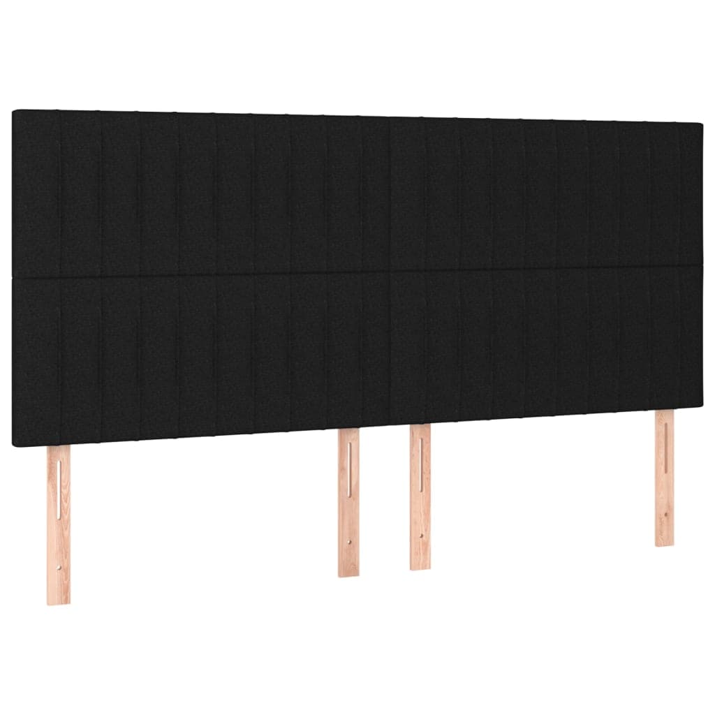 vidaXL Cabeceira Preta 180x5x118/128 cm Tecido