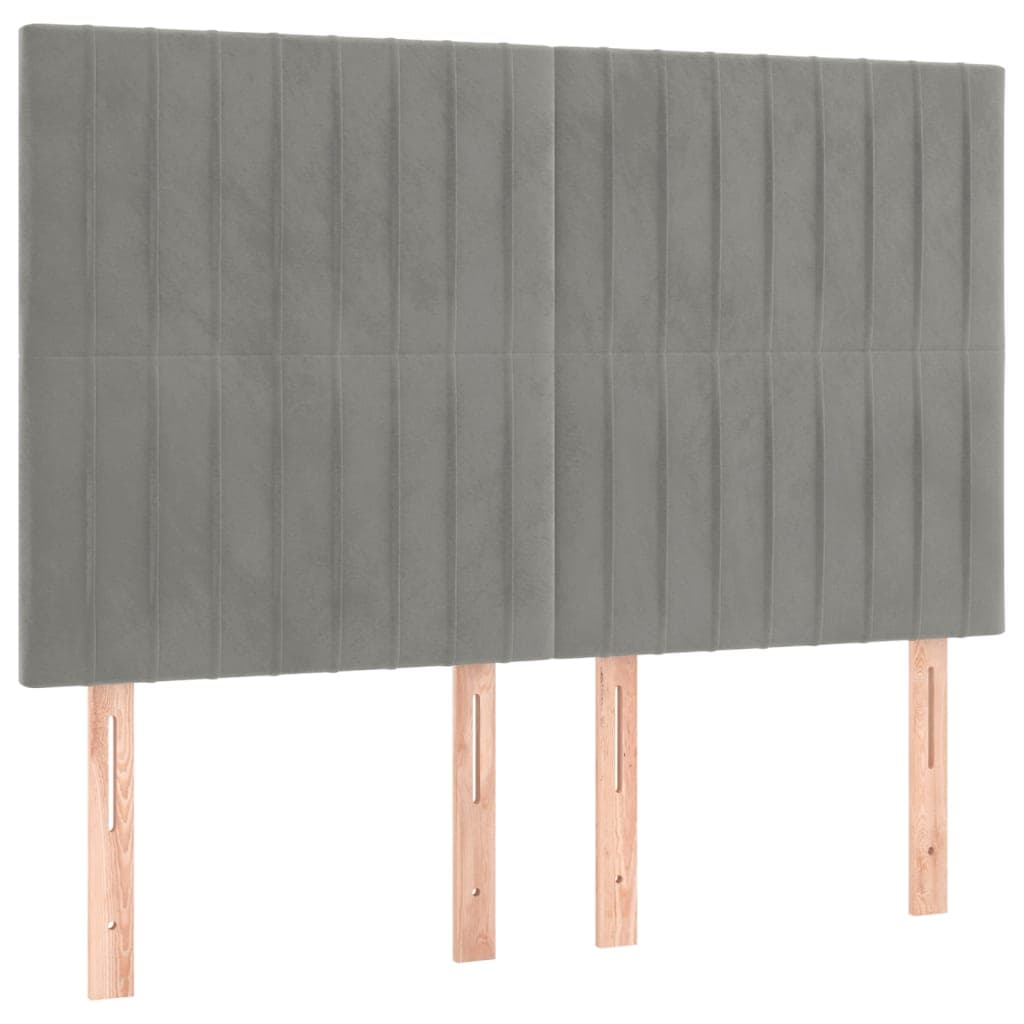 vidaXL Cabeceira Cinza Claro 144x5x118/128 cm Veludo