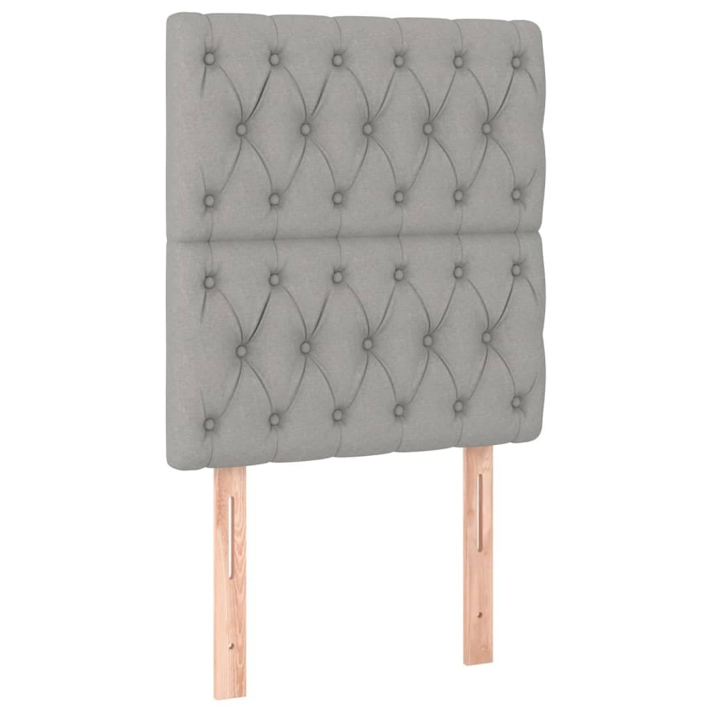 vidaXL Cabeceira Cinza Claro 80x7x118/128 cm Tecido