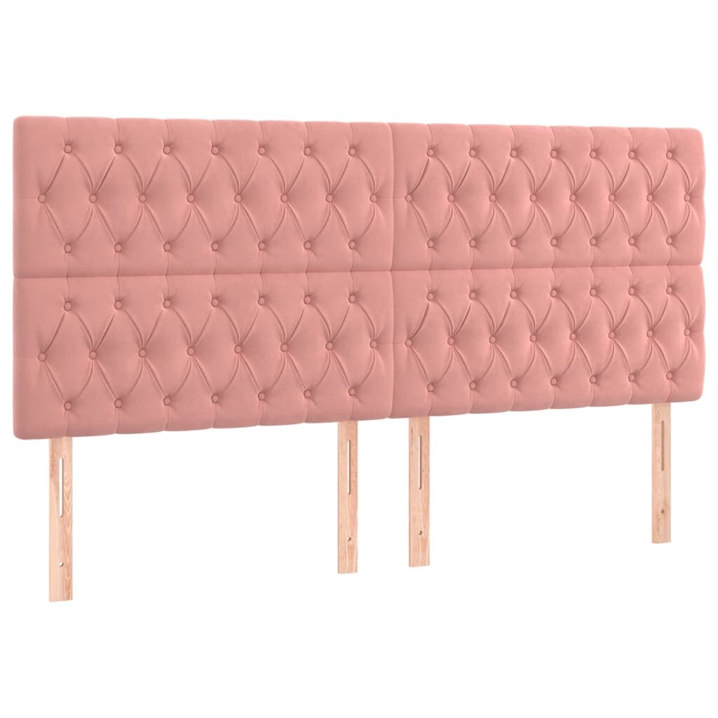 vidaXL Cabeceira Rosa 200x7x118/128 cm Veludo