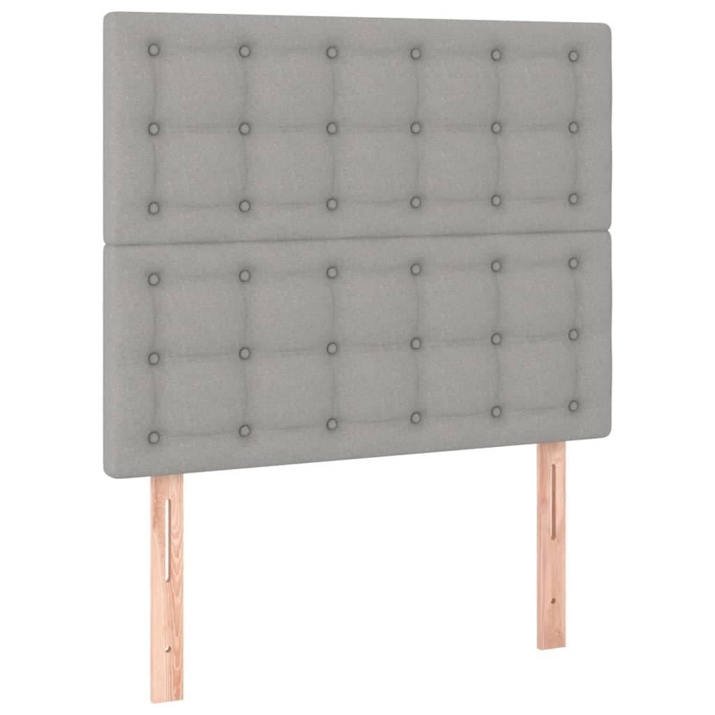 vidaXL Cabeceira Cinza Claro 100x5x118/128 cm Tecido