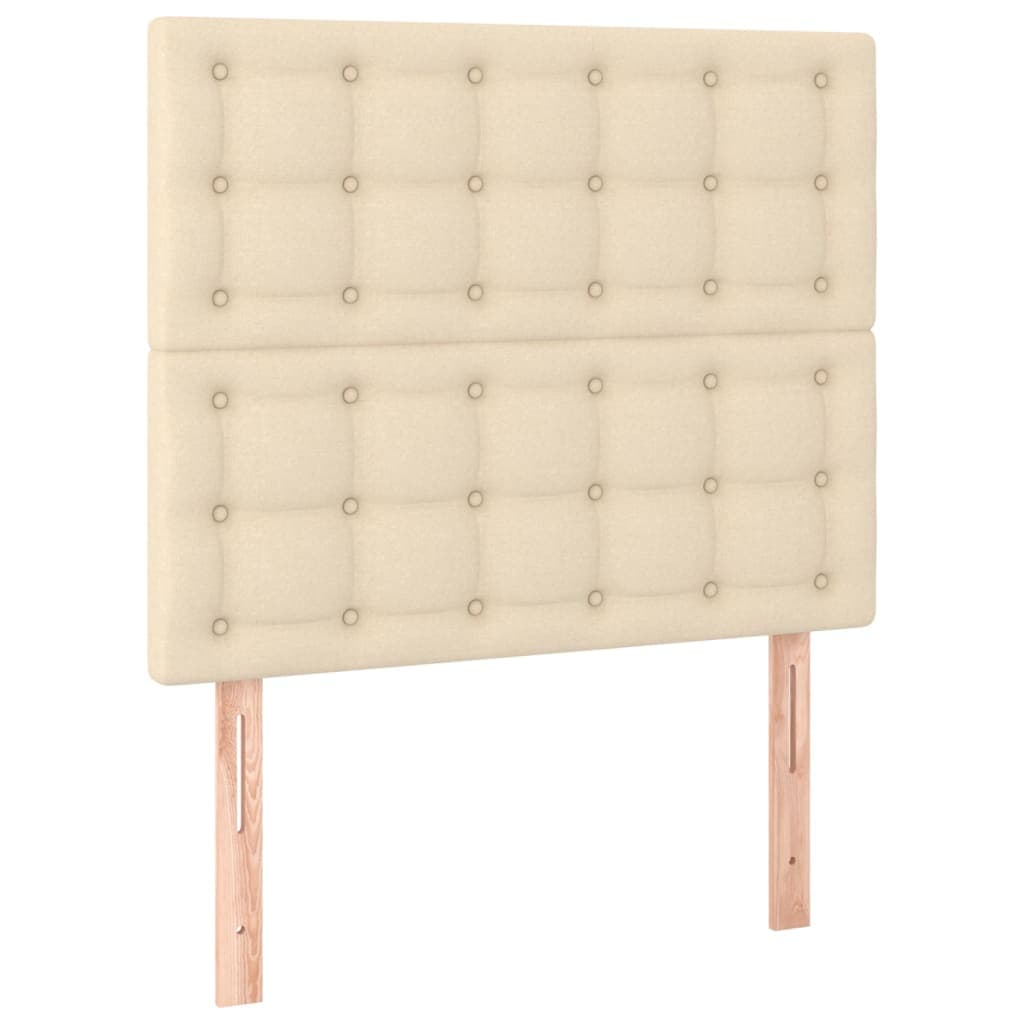 Cabeceira de Cama 2 Peças Tecido 100x5x78/88 cm Creme - 3116761
