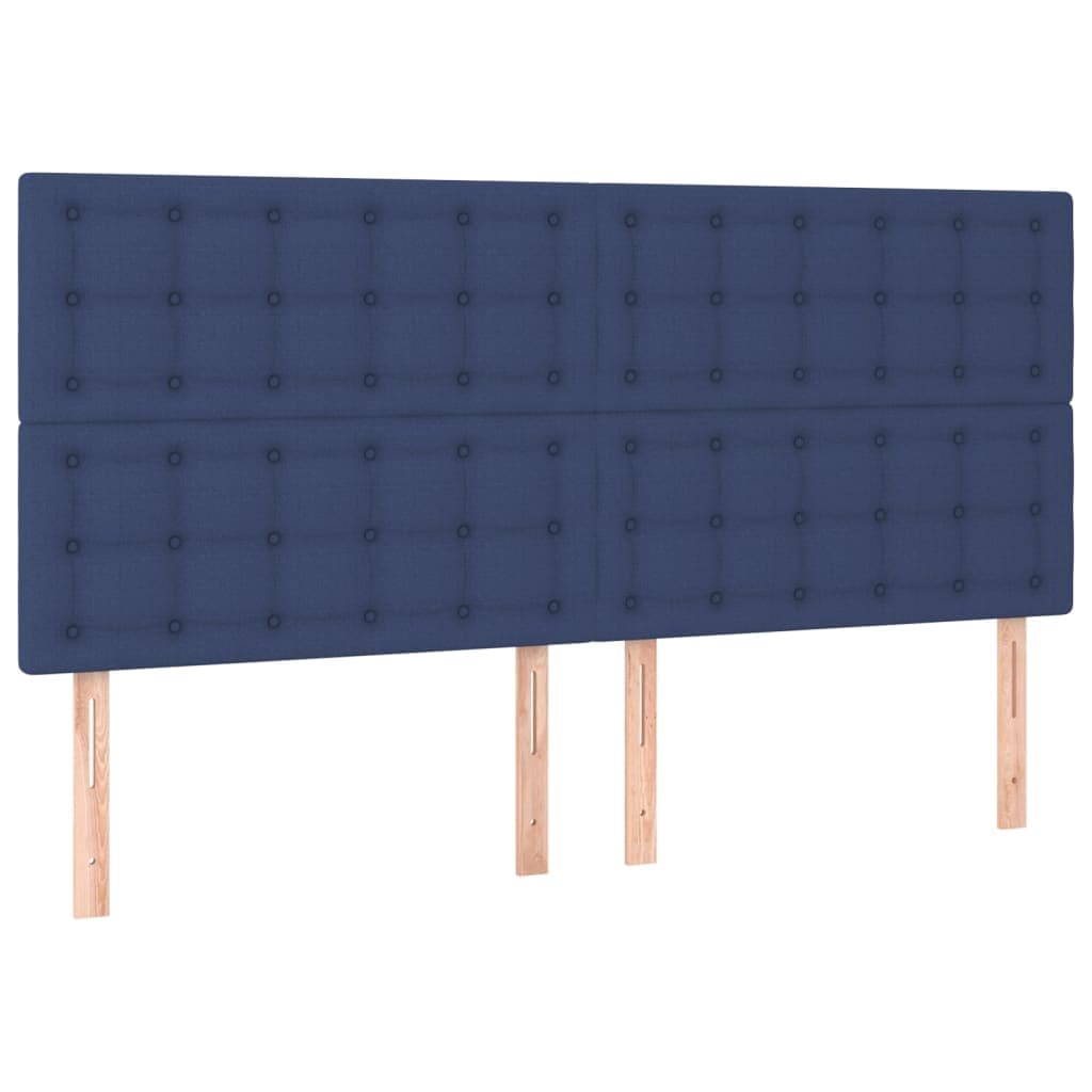 vidaXL Cabeceira Azul 200x5x118/128 cm Tecido