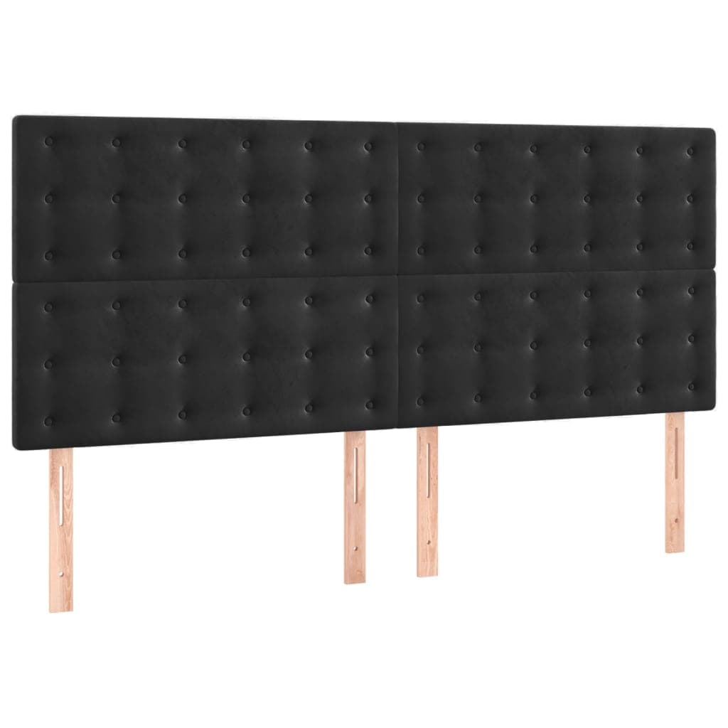 vidaXL Cabeceira Preta 160x5x118/128 cm Veludo