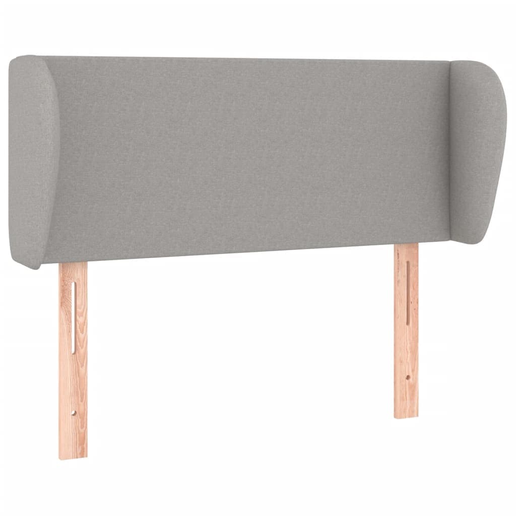 vidaXL Cabeceira de cama c/ abas tecido 83x23x78/88 cm cinzento-claro
