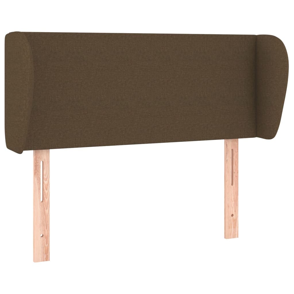 vidaXL Cabeceira de cama c/ abas tecido 83x23x78/88cm castanho-escuro