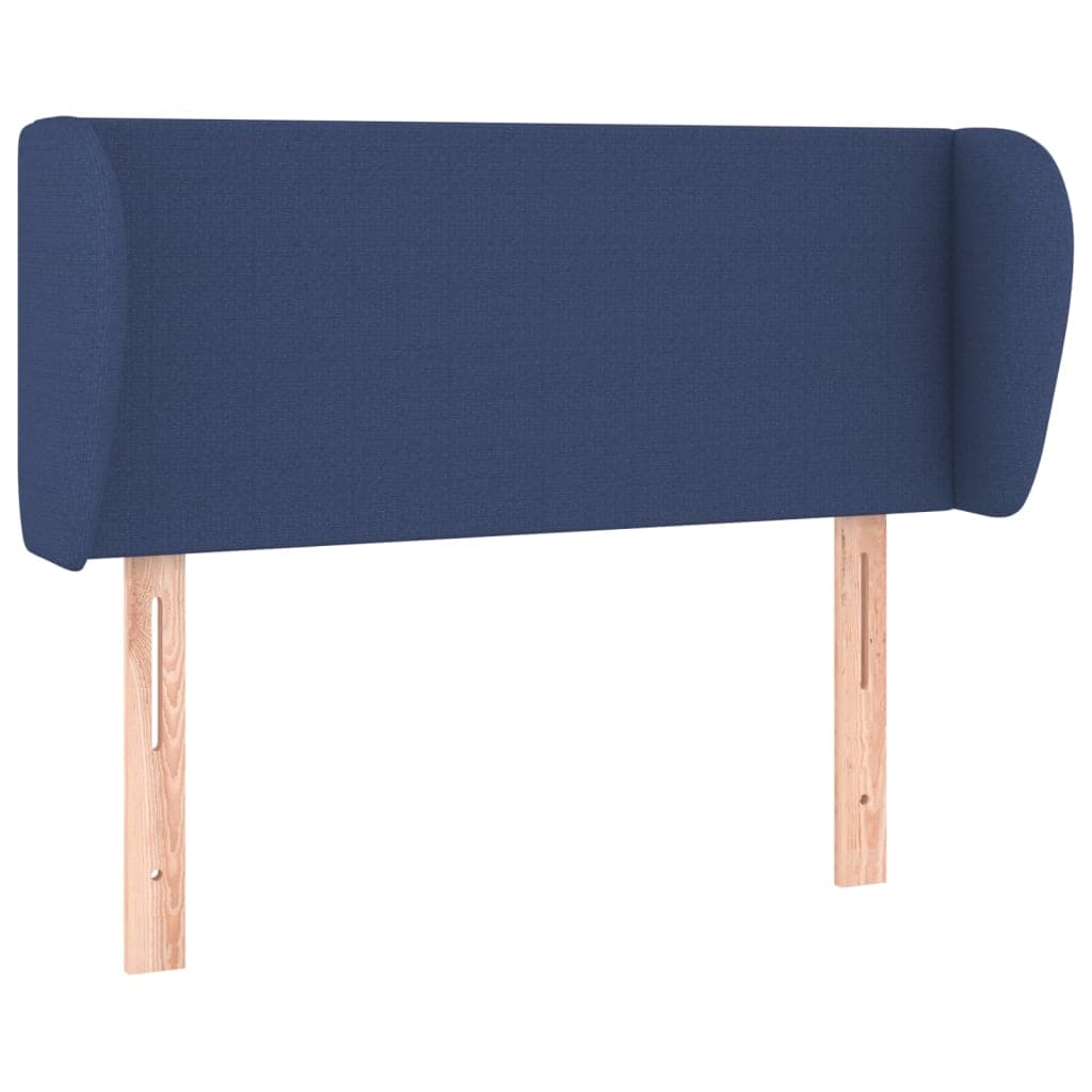 vidaXL Cabeceira de cama c/ abas tecido 93x23x78/88 cm azul
