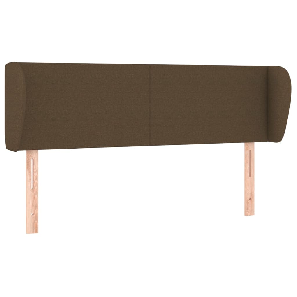 Cabeceira de Cama com Abas Tecido 147x23x78/88cm Castanho-escuro - 3116865
