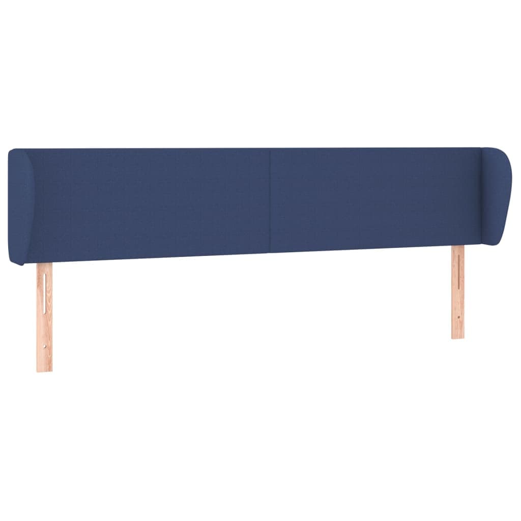 vidaXL Cabeceira de cama c/ abas tecido 203x23x78/88 cm azul