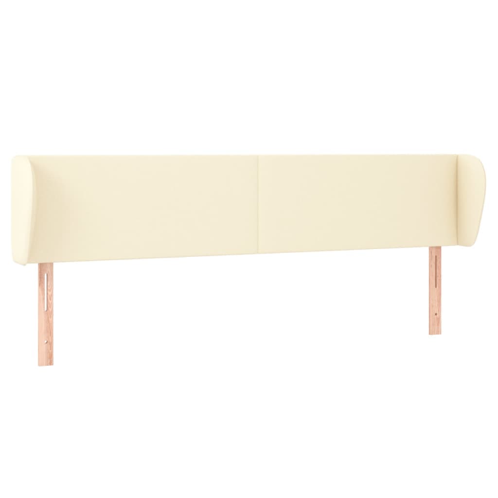 vidaXL Cabeceira de cama c/ abas couro artificial 183x23x78/88cm creme