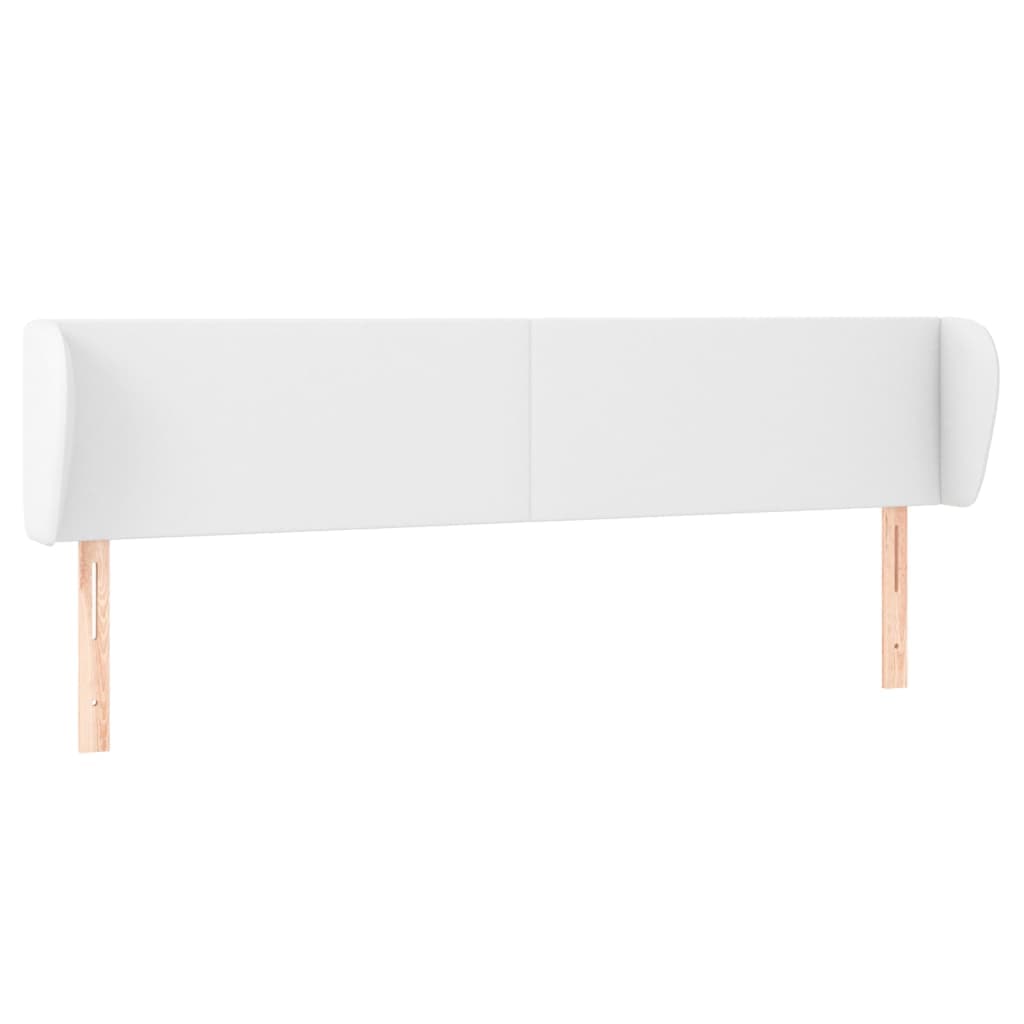 vidaXL Cabeceira de cama c/ abas couro artificial203x23x78/88cm branco