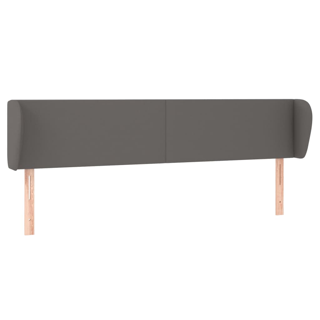 vidaXL Cabeceira de Cama com Abas Couro Artificial 203x23x78/88cm Cinza - 700660526