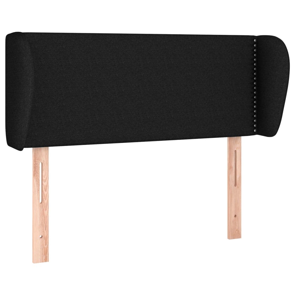 vidaXL Cabeceira de cama c/ abas tecido 93x23x78/88 cm preto
