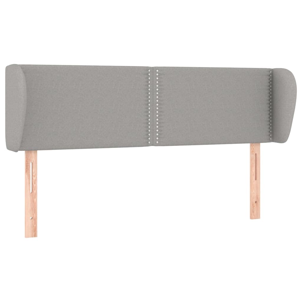 vidaXL Cabeceira de cama c/ abas tecido 147x23x78/88 cm cinzento-claro