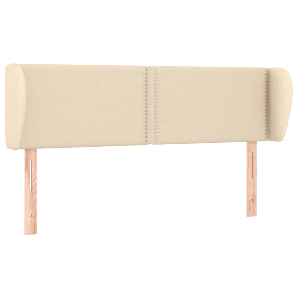 vidaXL Cabeceira de cama c/ abas tecido 147x23x78/88 cm creme