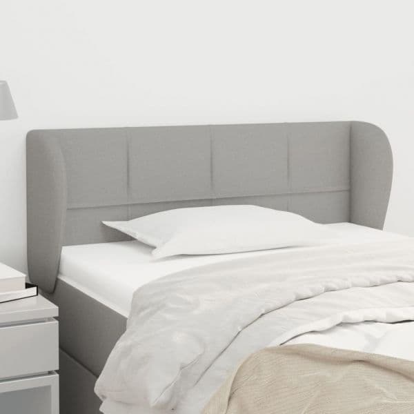 Cabeceira de Cama com Abas Tecido 93x23x78/88 cm Cinzento-claro - 3117126