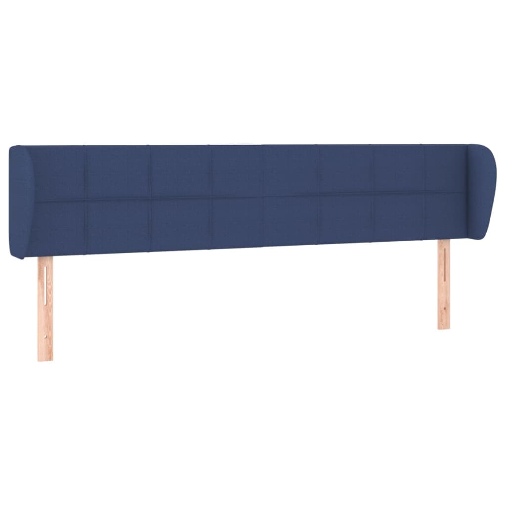 vidaXL Cabeceira de Cama com Abas Tecido 183x23x78/88 cm Azul - 1752784286
