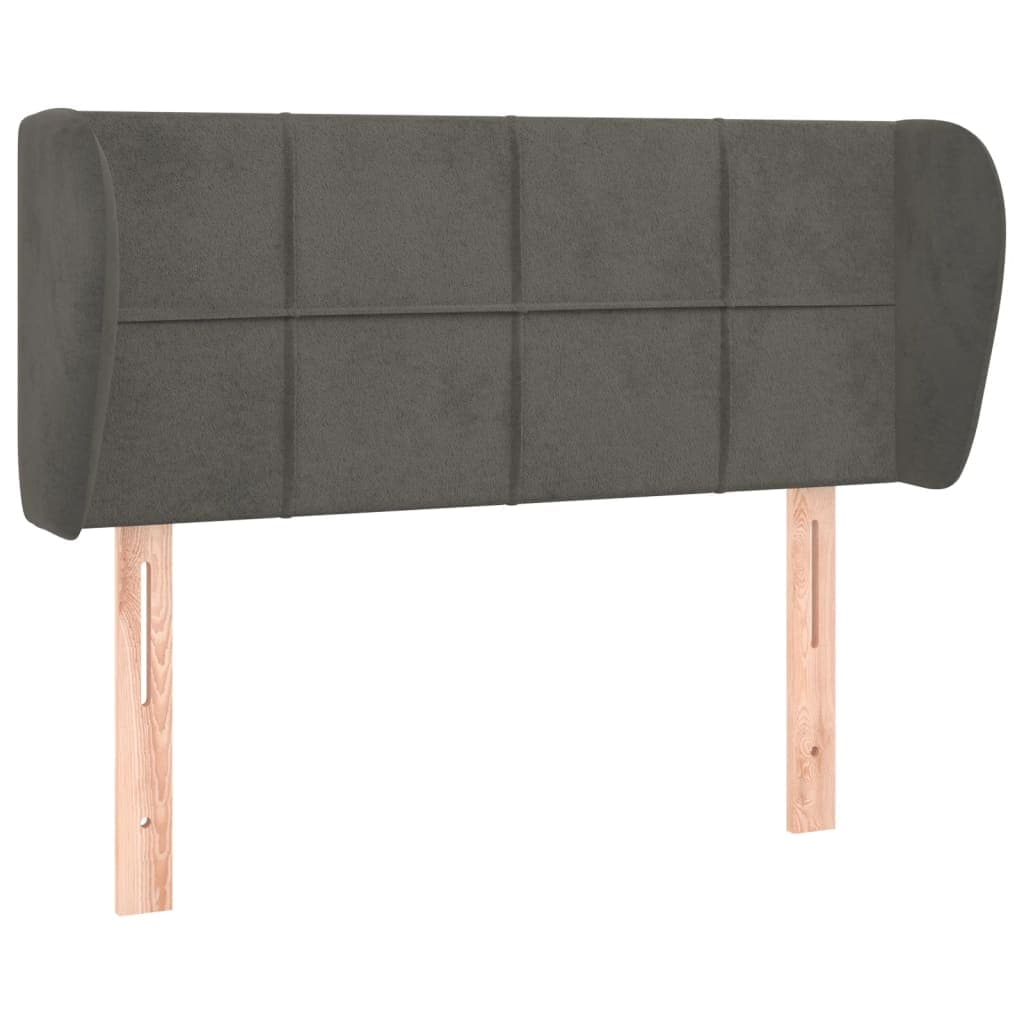 vidaXL Cabeceira de cama c/ abas veludo 103x23x78/88cm cinzento-escuro