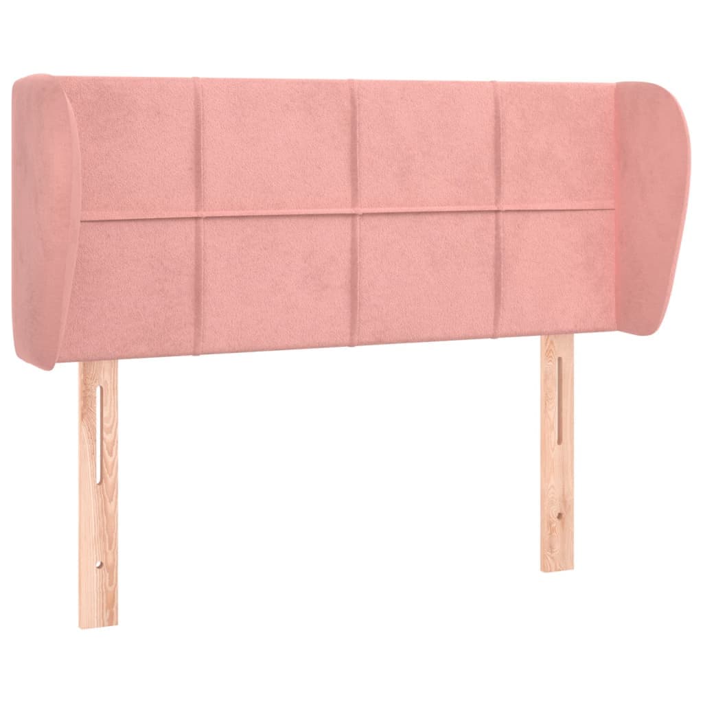 vidaXL Cabeceira de Cama com Abas Veludo 103x23x78/88 cm Rosa - 2676733406