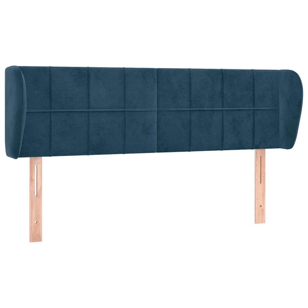 vidaXL Cabeceira de Cama com Abas Veludo 147x23x78/88cm Azul-escuro - 32448637