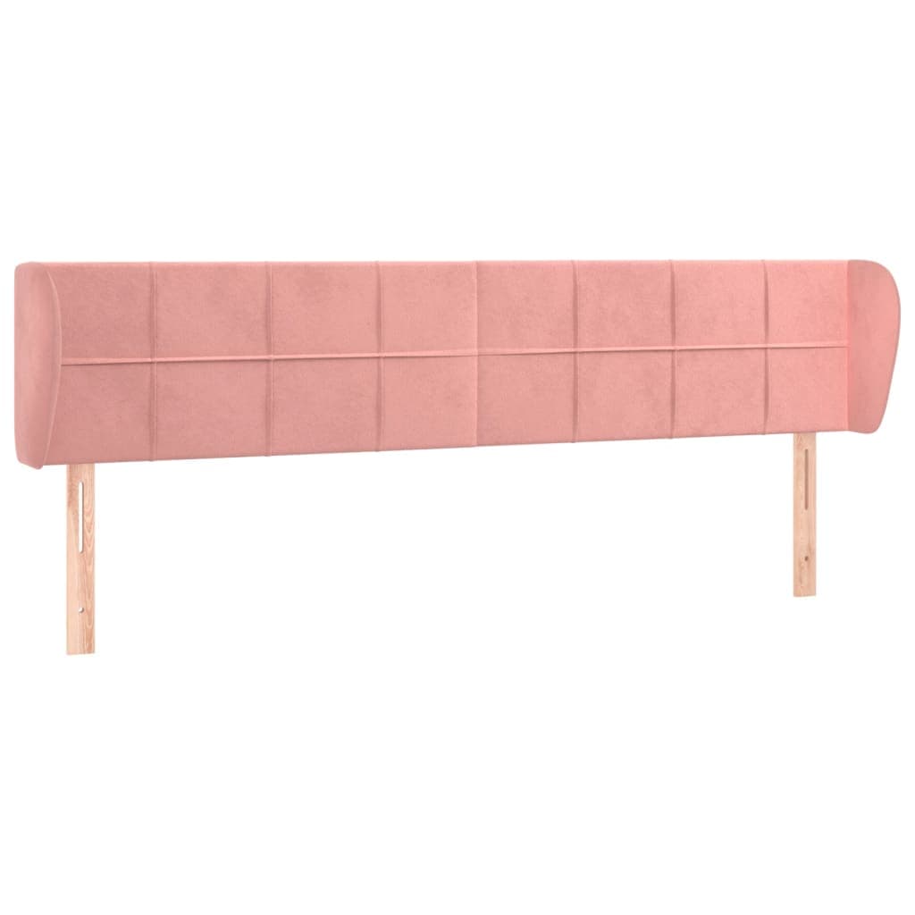 vidaXL Cabeceira de cama c/ abas veludo 163x23x78/88 cm rosa
