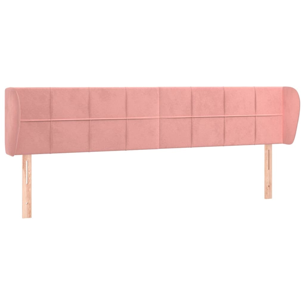 vidaXL Cabeceira de cama c/ abas veludo 203x23x78/88 cm rosa