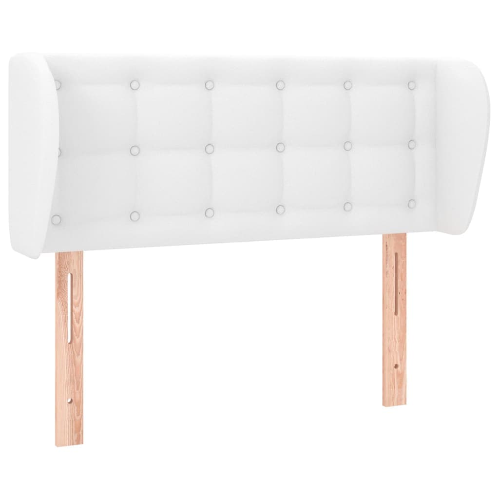 vidaXL Cabeceira de cama c/ abas couro artificial 83x23x78/88cm branco