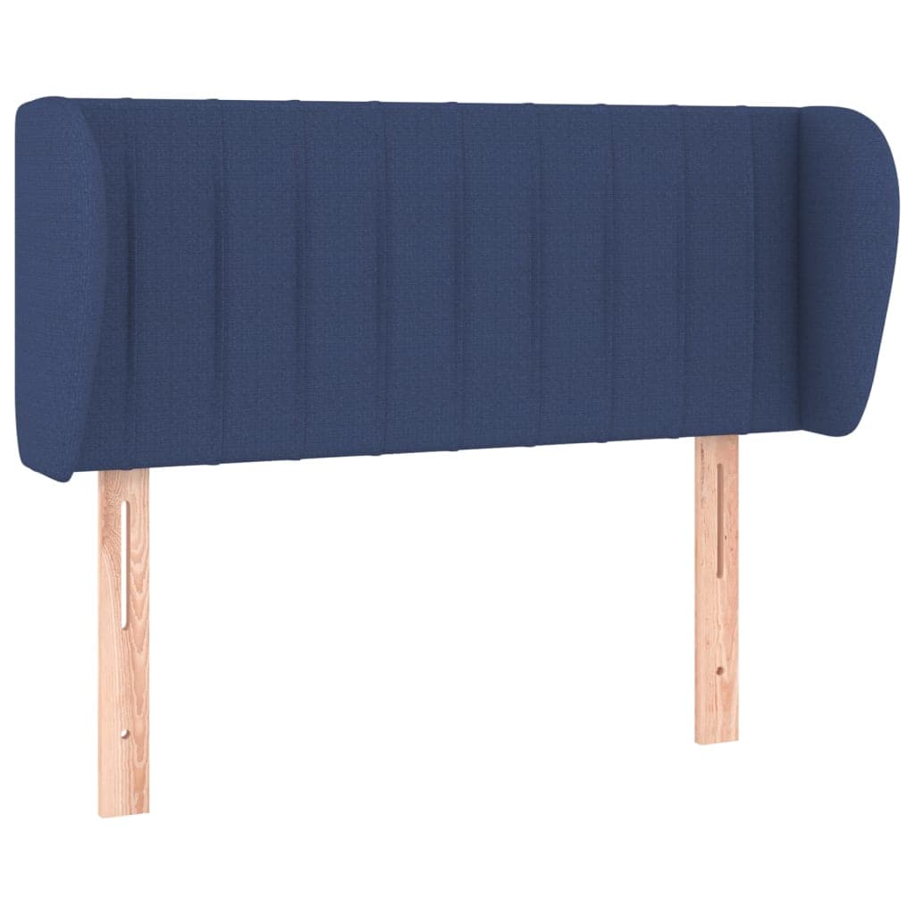 vidaXL Cabeceira de cama c/ abas tecido 103x23x78/88 cm azul