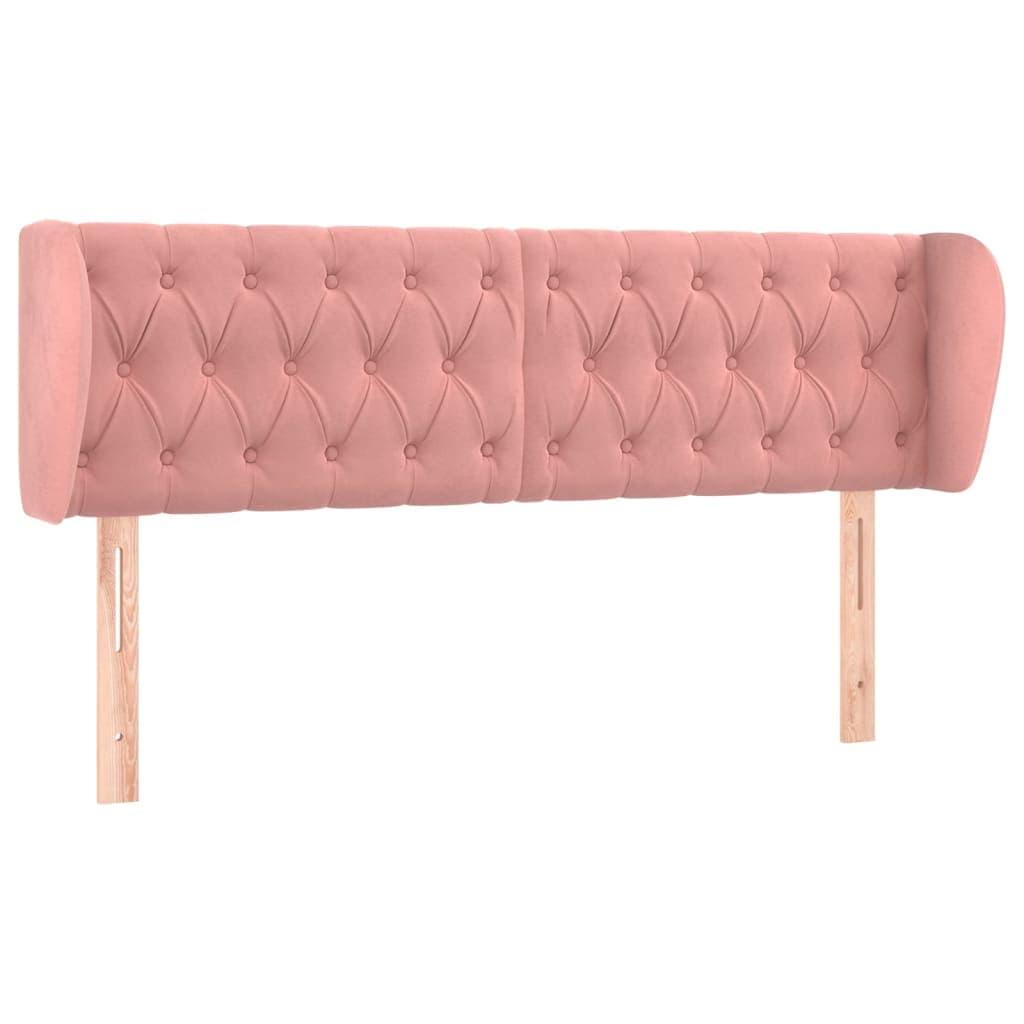 vidaXL Cabeceira de Cama com Abas Veludo 163x23x78/88 cm Rosa - 1823899066