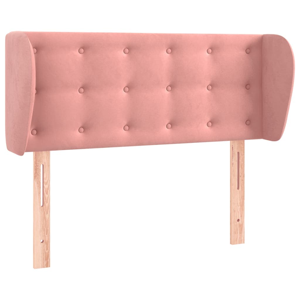 vidaXL Cabeceira de cama c/ abas veludo 103x23x78/88 cm rosa