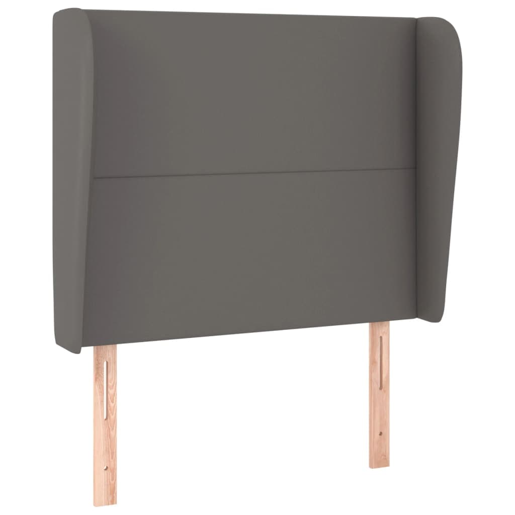 vidaXL Cabeceira cama c/ abas couro artif. 83x23x118/128 cm cinzento