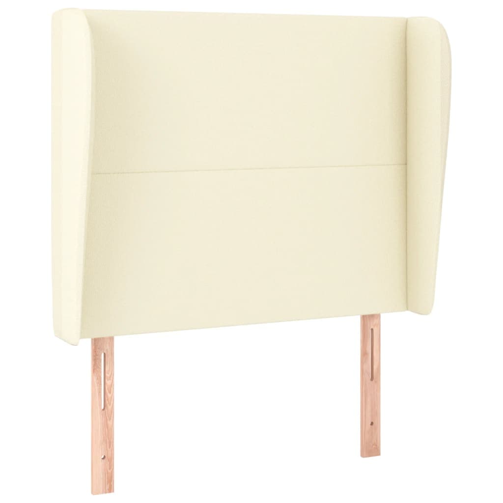 vidaXL Cabeceira cama c/ abas couro artificial 103x23x118/128 cm creme