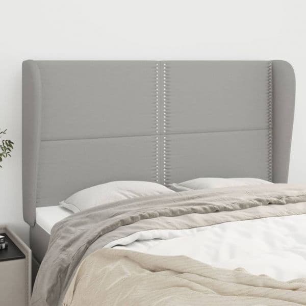 Cabeceira de Cama com Abas Tecido 147x23x118/128cm Cinza-claro - 3117814