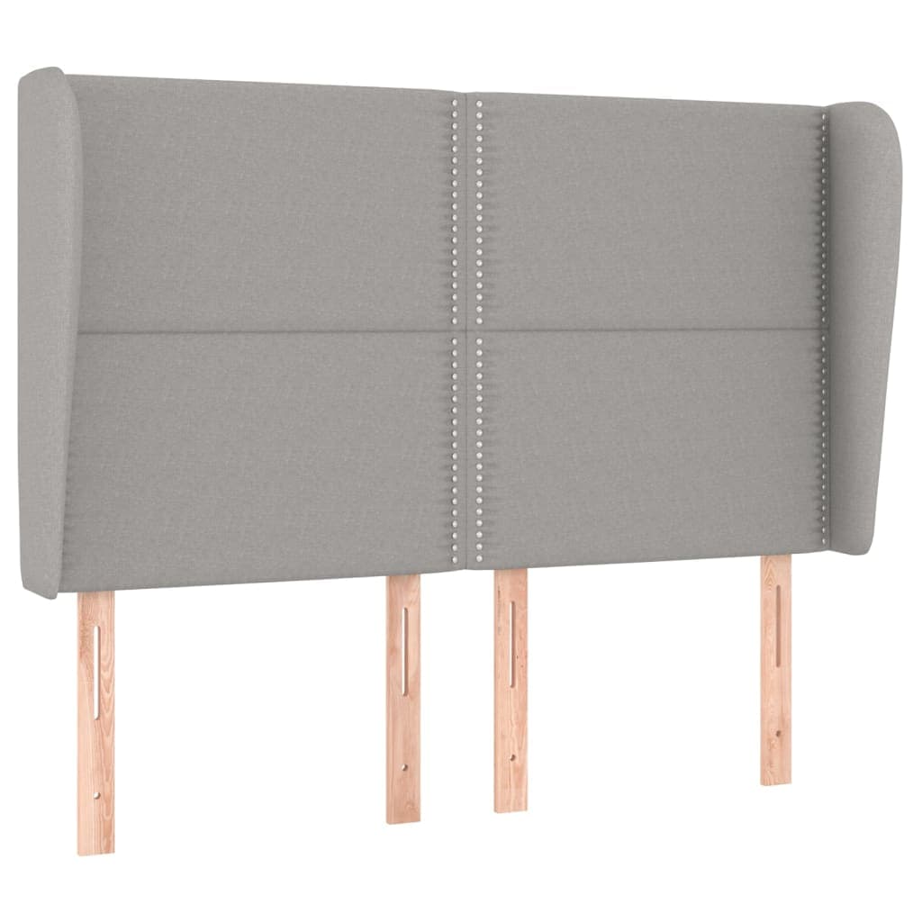 Cabeceira de Cama com Abas Tecido 147x23x118/128cm Cinza-claro - 3117814