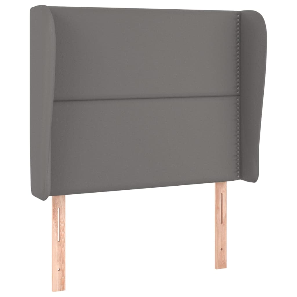 vidaXL Cabeceira cama c/ abas couro artif. 93x23x118/128 cm cinzento
