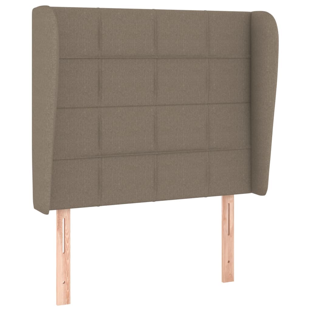 vidaXL Cabeceira cama c/ abas tecido 93x23x118/128cm cinza-acastanhado