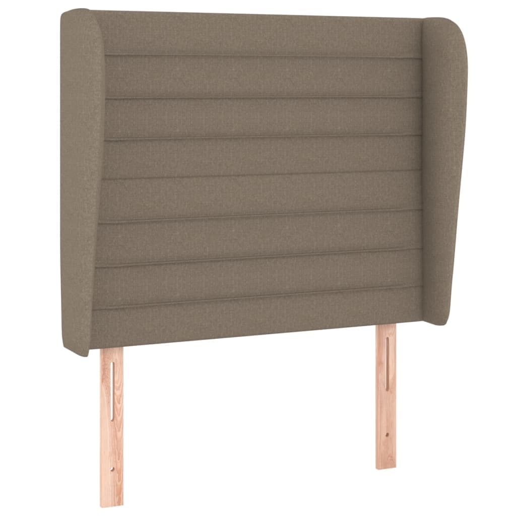 vidaXL Cabeceira Cama com Abas Tecido 83x23x118/128cm Cinza-acastanhado - 683873982