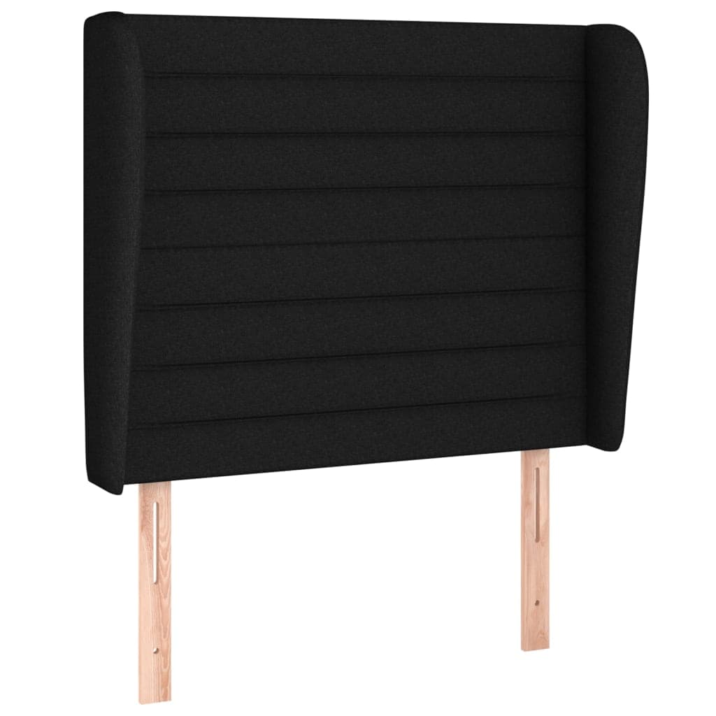 vidaXL Cabeceira de Cama com Abas Tecido 103x23x118/128 cm Preto - 2800567898