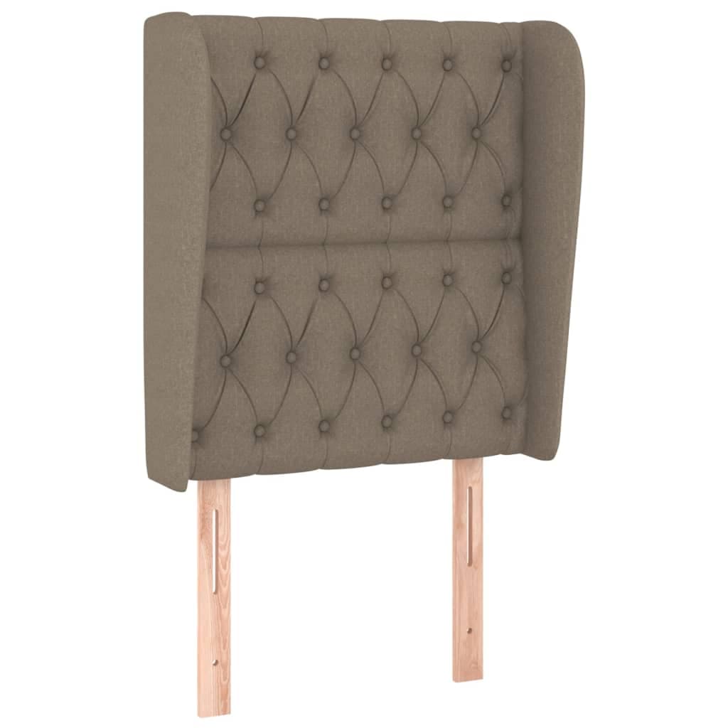 vidaXL Cabeceira cama c/ abas tecido 83x23x118/128cm cinza-acastanhado