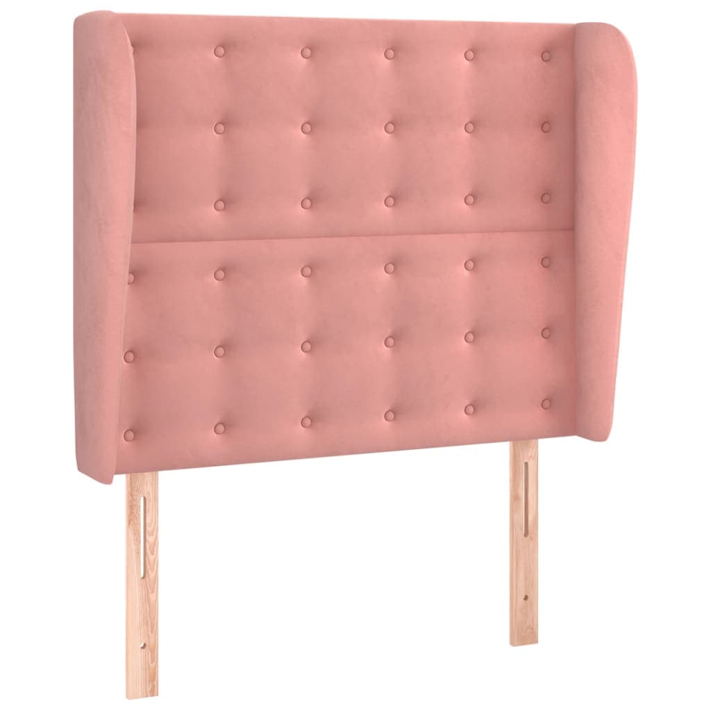 vidaXL Cabeceira de cama c/ abas veludo 83x23x118/128 cm rosa