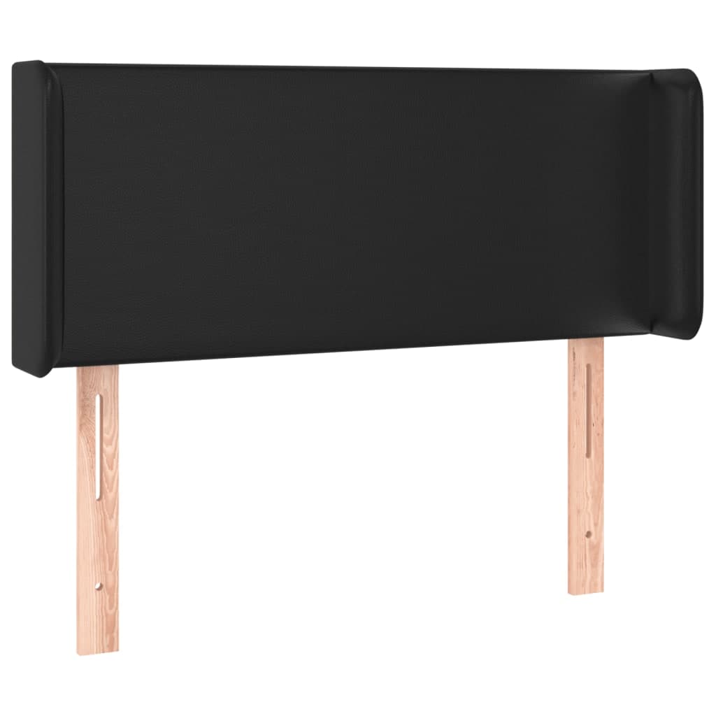 vidaXL Cabeceira de Cama com Abas Couro Artificial 83x16x78/88 cm Preto - 813572365