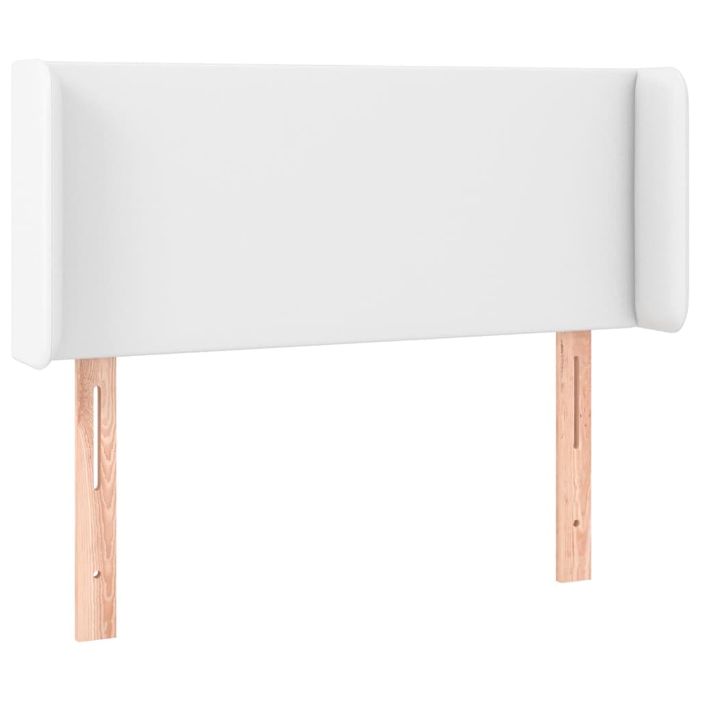 vidaXL Cabeceira de cama c/ abas couro artificial 93x16x78/88cm branco