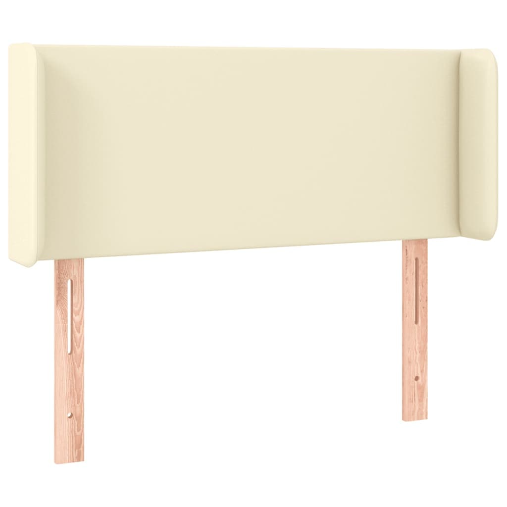 vidaXL Cabeceira de Cama com Abas Couro Artificial 103x16x78/88cm Creme - 772330581