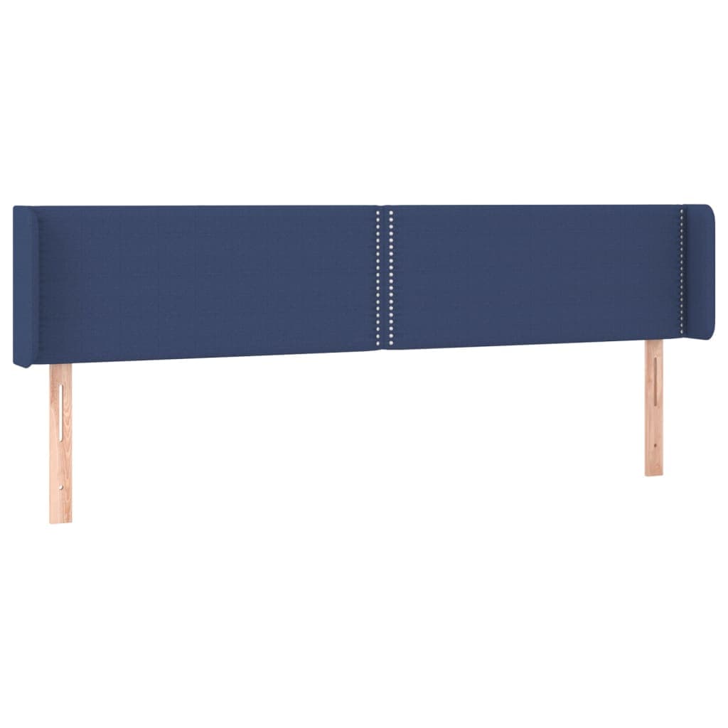 vidaXL Cabeceira de cama c/ abas tecido 203x16x78/88 cm azul