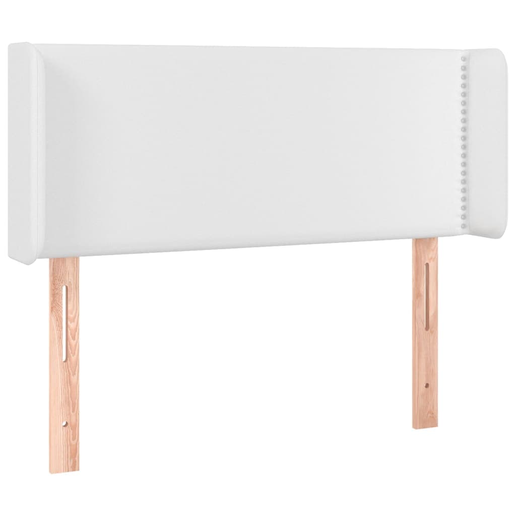 vidaXL Cabeceira cama c/ abas couro artificial 103x16x78/88 cm branco