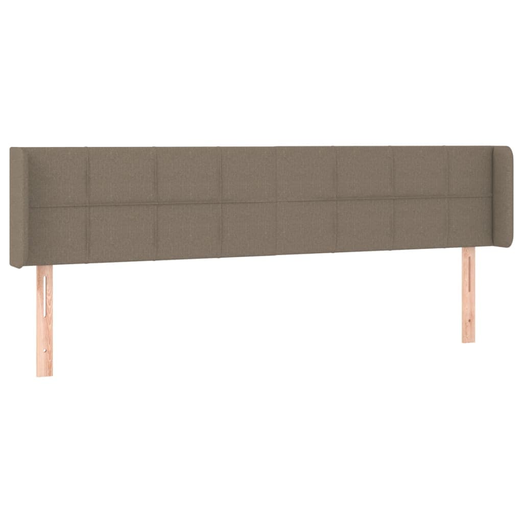 vidaXL Cabeceira cama abas tecido 203x16x78/88 cm cinzento-acastanhado