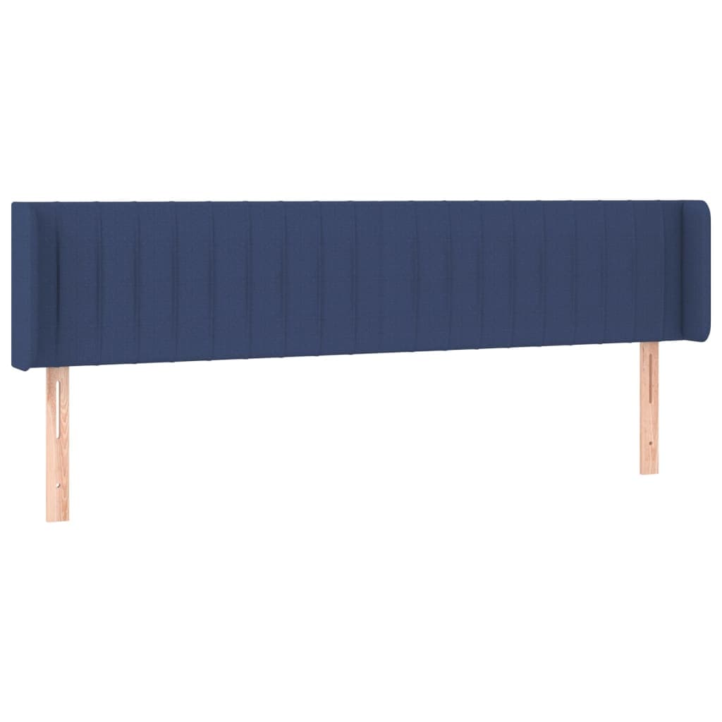 vidaXL Cabeceira de cama c/ abas tecido 183x16x78/88 cm azul